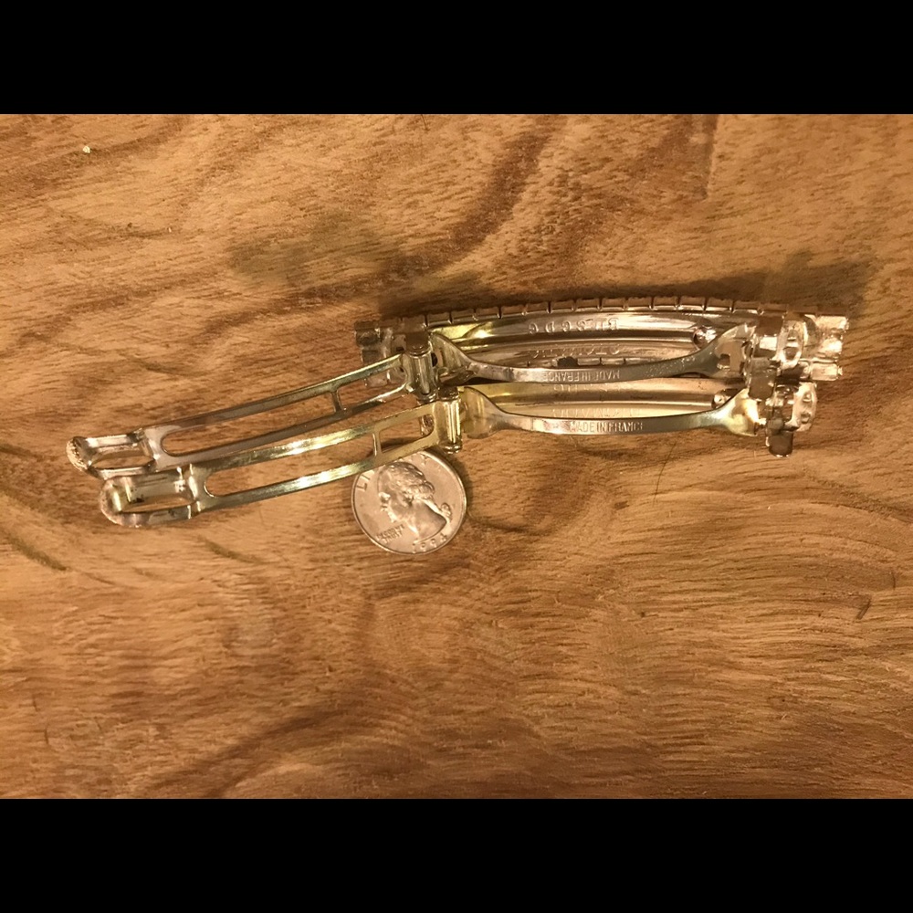 Vintage French Rhinestone Barrette Set Crystal Hair Clips - Picture 6 of 9